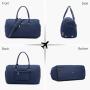 LOVEVOOK Quilted Canvas Weekender Duffle Carry Bags Overnight Travel Handbag Shoulder Tote Bag Trolley Handle Luggage Duffel Bag