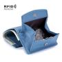 ZWY265 Women RFID Daily Fashion Short Genuine Leather Wallet Solid Color Simple Coin Pouch New Customizable Compact Money Clip