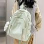 ZF123 Nylon Schoolbag Female Junior High School Students High Value Shoulder Bag Simple Lightweight Waterproof Backpack
