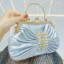 New handmade diamond studded bow dinner bag evening bags