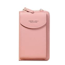 New Ladies Fashionable Single-Strap Shoulder Messenger Bag Large Capacity Zipper Clutch Wallet Portable Mobile Phone Solid Color