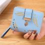 2024 Factory Direct Ladies Short Section Wallet Leaf Hollow Large Capacity Card Holder Wallet Two Fold Clutch Coin Purse
