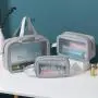 New Arrival Large Capacity Fashion Travel Toiletry Bag Waterproof TPU Clear Zipper Cosmetic Bag Set