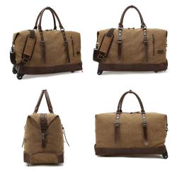 High Quality Trolley travel bag men's luggage large capacity waterproof yoga fitness bag wheeled canvas travel duffle  bag