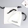 Custom Logo Printing White Cotton Linen Dust Bag For Gift Packaging Drawstring Cosmetic Cotton Makeup Pouch