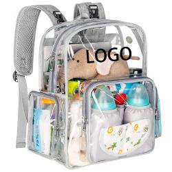 Custom Durable Clear Backpack School Work Stadium Security Travel See Through Backpacks Transparent Clear Large SchoolBag