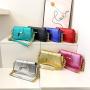 ZR422 Women's PU Solid Small Square Bag Girls Fashion Simple Shoulder Bag Female Chain Underarm Bag New Shopping Gift
