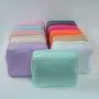 RTS Hot pink zipper cosmetic bag embroidery letters make up bag chenille letter patches nylon pouch nylon bag