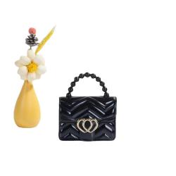 Wholesale 2024 Women's Fashionable Mini Handbags Small PU Shoulder Crossbody Bags Purses with Waterproof PVC Jelly Bags