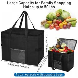Custom Wholesale Non Woven Fabric Square Picnic Tote Grocery Thermal Shopping Bag Insulation Bag Lunch Cooler Bag With Zipper