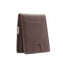 Factory Wholesale Business Travel Waterproof RFID Genuine Leather Men Money Clip Card Wallet With Double Flap Design