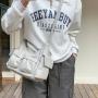 South Korea's new large-capacity shoulder bag female all-match niche retro green ins style Flap soft PU multi-pocket messenger b