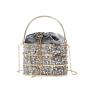 HR615 Women's Dinner Bag Fashion Metal Hollow Sequin Bucket Evening Clutch Bag Luxury One Shoulder Crossbody Party Handbag