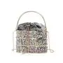 HR615 Women's Dinner Bag Fashion Metal Hollow Sequin Bucket Evening Clutch Bag Luxury One Shoulder Crossbody Party Handbag