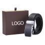 Custom Brand Logo Luxury Vegan Leather Men Belt Automatic Buckle Belts Gift Set For Men