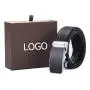 Custom Brand Logo Luxury Vegan Leather Men Belt Automatic Buckle Belts Gift Set For Men