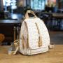 Student School Bag Business Travel Backpack 2024 Cross Border New Fashion Large Capacity Soft Leather PU Polyester Lady Backpack