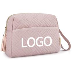 Customized Elegant Roomy Cosmetic Pouch for Purse Travel Makeup Bag Zipper Pouch Toiletry Cosmetic Bags
