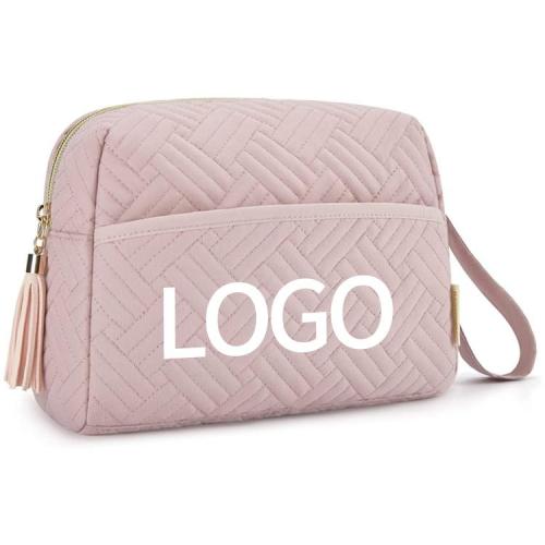 Customized Elegant Roomy Cosmetic Pouch for Purse Travel Makeup Bag Zipper Pouch Toiletry Cosmetic Bags
