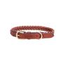 Heavy Duty Round Braided Leather Dog Collar Soft and Strong Dog Collar for Large Dogs