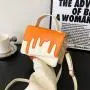 Designer Women Custom Sling Bags Pu Leather Contrasting Color Bag Splicing Texture Flow Heart Chocolate Handbag