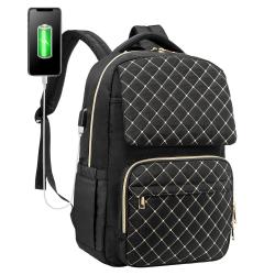 Custom 15.6 Inch Women School Backpack Spacious Laptop Bag Computer Bags Work Bookbag Laptop Backpack with USB Charging Port