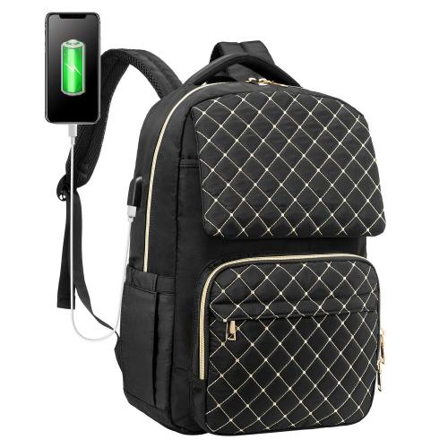 Custom 15.6 Inch Women School Backpack Spacious Laptop Bag Computer Bags Work Bookbag Laptop Backpack with USB Charging Port