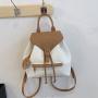 Schoolbag Female College Student Retro Backpack Ins 2024 New Fashion Leisure Backpack Thread Zipper Bucket Backpack