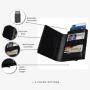 Smart quick card release leather card wallet slim storage aluminum card holder RFID Blocking