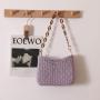 Summer grass woven new single shoulder solid color beach resort bag