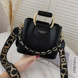 2024 Winter New Bucket Bag Three Shoulder Belt Chain Handbag European And American Fashionable Women's Shoulder Bag