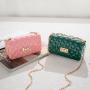 2023 PVC womens handbags and purses Rhombus chain bag small candy bags for ladies girls fashion luxury