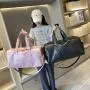 custom logo luxury pu duffel bag for girls smell proof leather outdoor multifunctional fitness travel bag bolso viajero