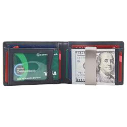 Custom leather money clip wallet leather slim wallet RFID smart wallet with money clips