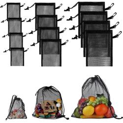 Wholesale Nylon Mesh Drawstring Bag With Clips For Swimming Collecting Toys Laundry Sports Gym Beach Travel