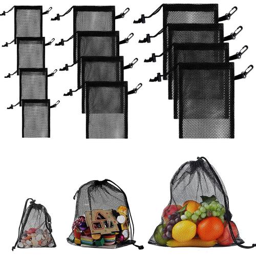 Wholesale Nylon Mesh Drawstring Bag With Clips For Swimming Collecting Toys Laundry Sports Gym Beach Travel