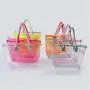 Keymay New Design Stock 10 Colors High Quality Summer Popular Transparent PVC Waterproof Handbag Tote Beach Bag Clear Tote Bags
