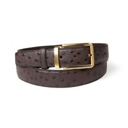 OEM ODM Customized Logo Designer High Quality Genuine Real Ostrich Skin Leather Business Belt Luxury Belt With Buckle For Men