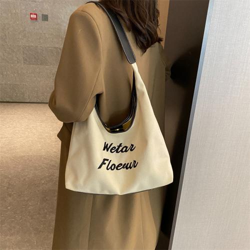 Fashion Canvas Tote Bag Plain Letter Handbag Manufacturer Customize Magnetic Button Para Mujeres Bolso Bolsas CY123