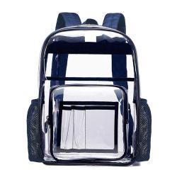 SC030 Custom Logo PVC Clear Backpacks Waterproof Transparent Book Bags for School Casual Outdoor Travel Backpack for Concerts