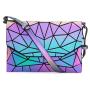 Lovevook fashion famous designer geometric luminous pu leather handbags for women ladies crossbody purses bags