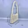 custom 2024  woven  acrylic resin beads beaded shoulder bags white Pearl Vintage Design Ladies Bead Underarm Women Hand Bags
