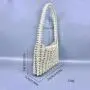 custom 2024  woven  acrylic resin beads beaded shoulder bags white Pearl Vintage Design Ladies Bead Underarm Women Hand Bags
