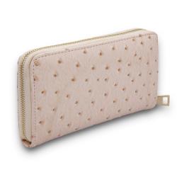 Luxury leather lady wallets custom ostrich leather women handmade coin purse