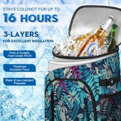 Insulated Large Capacity Leak-Proof 30-Can Thermal Bag Soft Cooler for Lunch Travel - Unisex Cooler Backpack