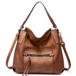 REALER Luxury PU Leather womens Shoulder Bag Large Crossbody Bags with Tassel  women ladies Hobo Hand bags