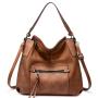 REALER Luxury PU Leather womens Shoulder Bag Large Crossbody Bags with Tassel  women ladies Hobo Hand bags