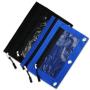 Pencil Pouch Case 3 Rings Binder Double Zipper File Stationery Bag Oxford Cloth Dual Pocket Mesh Window Pencil Bag Multicolor