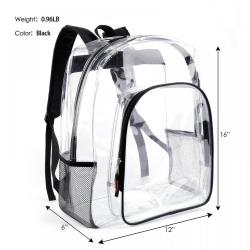 Security Travel School Sports Work Stadium See Through Backpacks Heavy Duty Transparent Clear Backpack