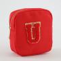 Factory Wholesale Outdoor Travel Bright Color Christmas Red Waterproof  Toiletry Bag Women Cosmetic Pouch Nylon Zipper Pouch